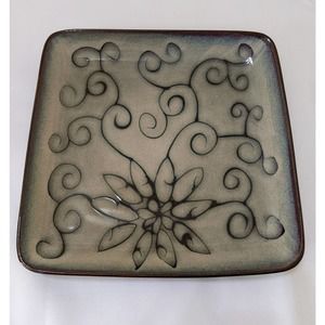 Roscher OLIVIA SQUARE Dinner Plate 10.5" Floral swirl nice excellent